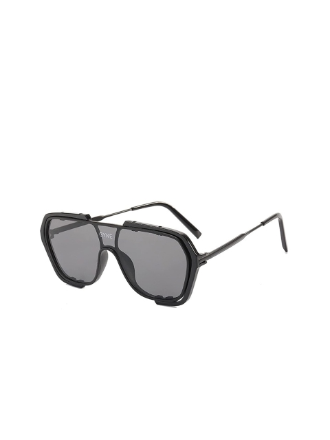 

AUGEN Unisex Black Lens & Black Square Sunglasses with UV Protected Lens