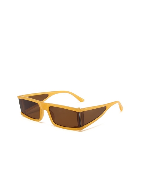 

AUGEN Unisex Brown Lens & Yellow Rectangle Sunglasses with UV Protected Lens