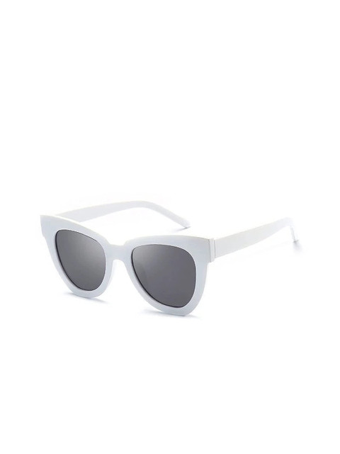 

AUGEN Unisex Black Lens & White Oversized Sunglasses with UV Protected Lens- VI-SG-108
