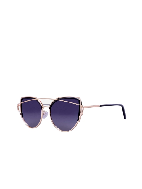 

AUGEN Unisex Grey Lens & Gold-Toned Cateye Sunglasses-VI-SG-58708-Black