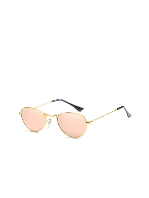 

AUGEN Unisex Pink Lens & Gold-Toned Round Sunglasses with UV Protected Lens