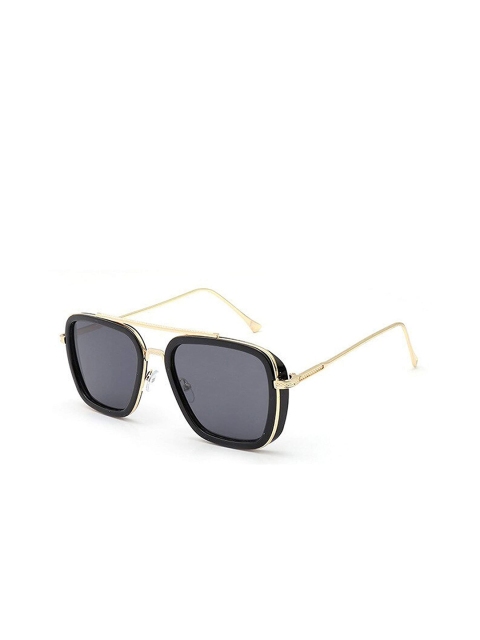 

AUGEN Unisex Black Lens & Gold-Toned Square Sunglasses with UV Protected Lens VI-SG-91-A