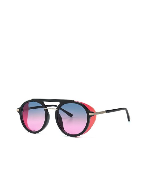 

AUGEN Unisex Red Lens & Black Round Sunglasses with UV Lens VI-SG-89-Red-Gradient Red