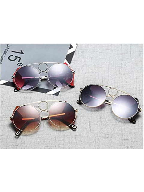 

AUGEN Unisex Black Lens & Silver Round Sunglasses with UV Protected Lens VI-SG-95535-C4