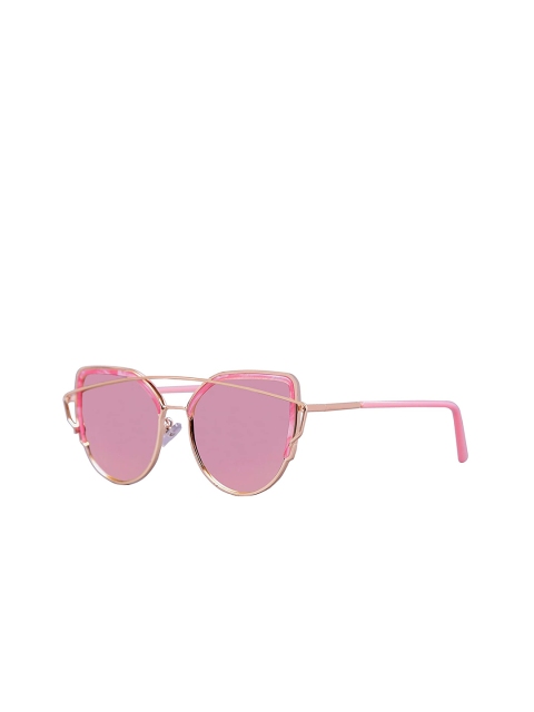 

AUGEN Unisex Pink Lens & Gold-Toned Cateye Sunglasses with UV Protected Lens