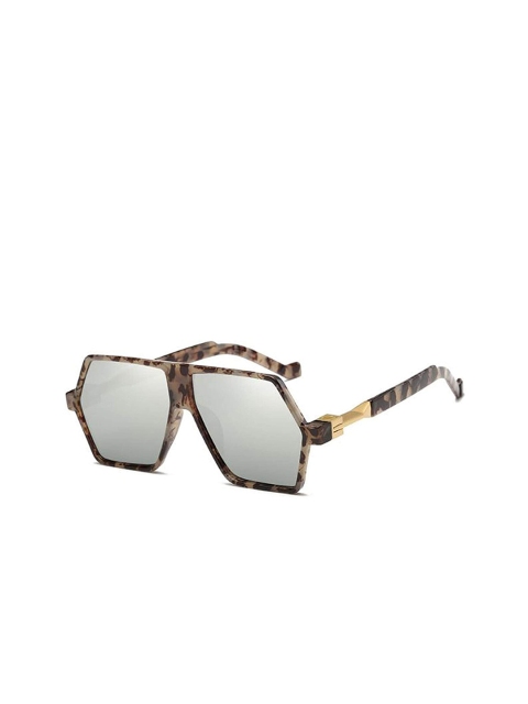 

AUGEN Unisex Mirrored Lens & Brown Square Sunglasses with UV Protected Lens VI-SG-104-Grey