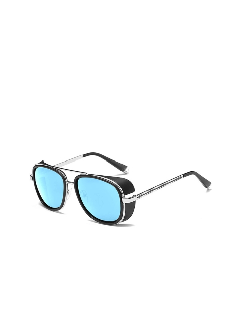 

AUGEN Unisex Blue Lens & Silver-Toned Aviator Sunglasses with UV Protected Lens VI-SG-88
