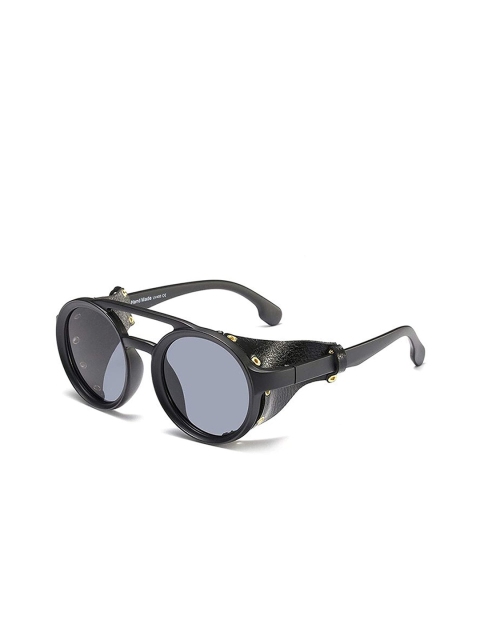 

AUGEN Unisex Black Lens & Black Round Sunglasses with UV Protected Lens