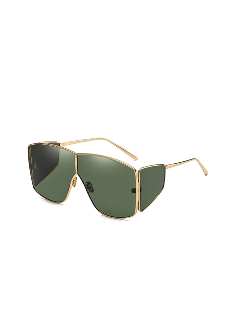 

AUGEN Unisex Green Lens & Gold-Toned Oversized Sunglasses with UV Protected Lens
