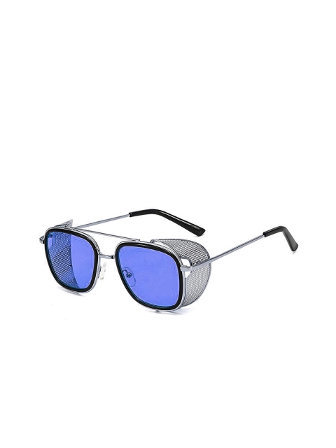 

AUGEN Unisex Blue Lens & Silver-Toned Aviator Sunglasses with UV Protected Lens