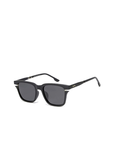 

AUGEN Unisex Black Lens & Black Square Sunglasses with Polarised Lens