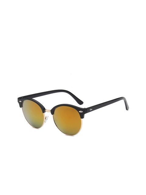 

AUGEN Unisex Black Lens & Gold-Toned Round Sunglasses with UV Protected Lens