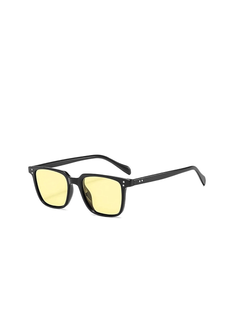 

AUGEN Unisex Yellow Lens & Black Square Sunglasses with UV Protected Lens VI-SG-116