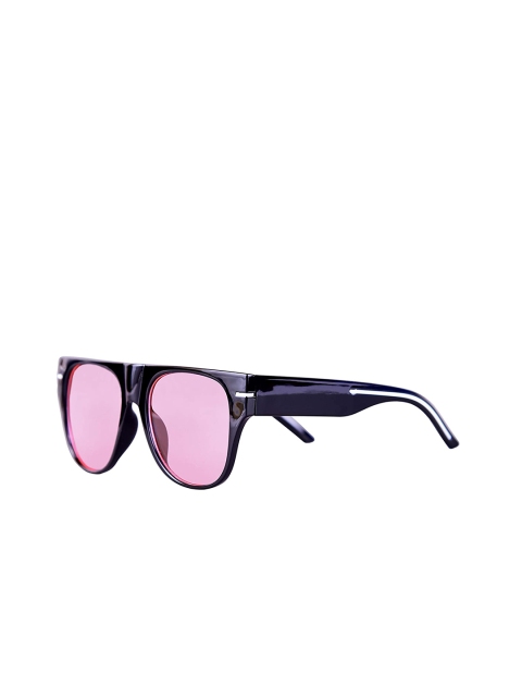 

AUGEN Unisex Pink Lens & Black Square Sunglasses with UV Protected Lens