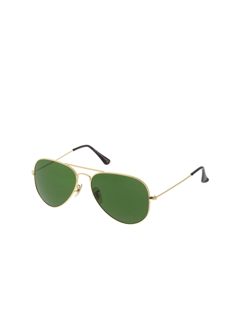 

AUGEN Unisex Green Lens & Gold-Toned Aviator Sunglasses with Polarised Lens