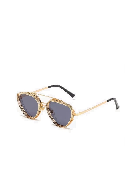 

AUGEN Unisex Black Lens & Gold-Toned Aviator Sunglasses with UV Protected Lens
