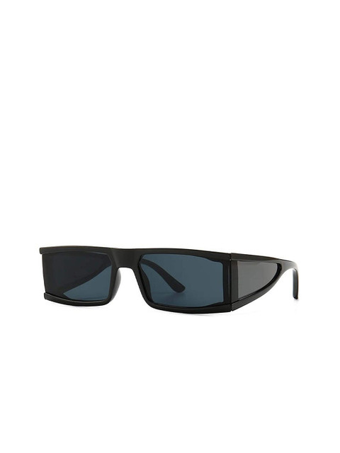 

AUGEN Unisex Black Lens & Black Rectangle Sunglasses with UV Protected Lens