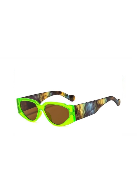 

AUGEN Unisex Brown Lens & Green Cateye Sunglasses with UV Protected Lens VI-SG-121