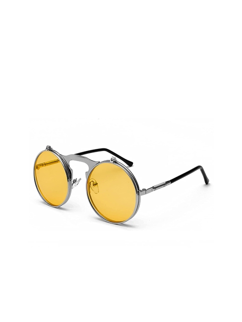 

AUGEN Unisex Yellow Lens & Silver Round Sunglasses with UV Protected Lens VI-SG-69801