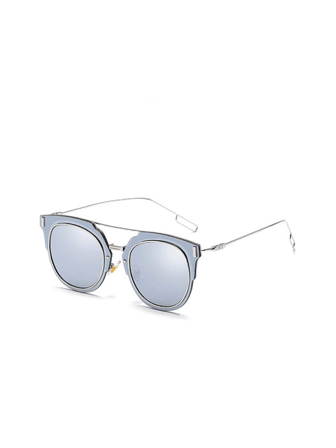 

AUGEN Unisex Mirrored Lens & Silver-Toned Round Sunglasses with UV Protected Lens
