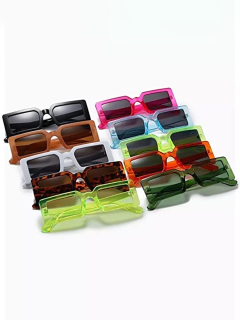 

AUGEN Unisex Black Lens & White Rectangle Sunglasses-VI-SG-129-White