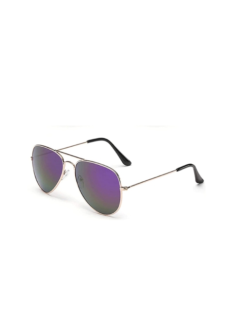 

AUGEN Unisex Blue Lens & Silver-Toned Aviator Sunglasses with Polarised Lens