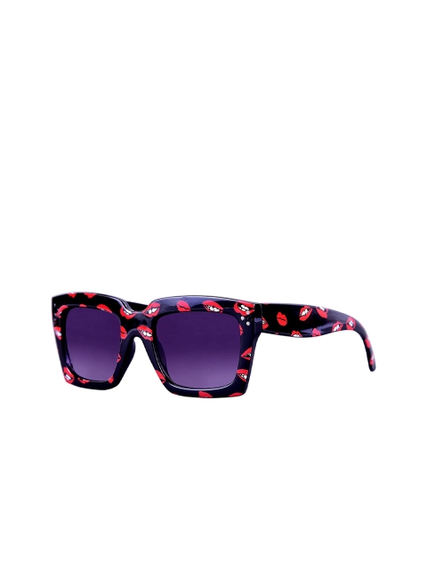 

AUGEN Adults Purple Lens & Black Square Sunglass with UV Protected Lens