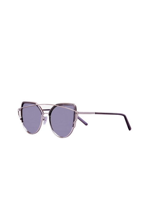 

AUGEN Unisex Mirrored Lens & Silver-Toned Cateye Sunglasses with UV Protected Lens VI-SG-58708-Silver-Silver Mirror