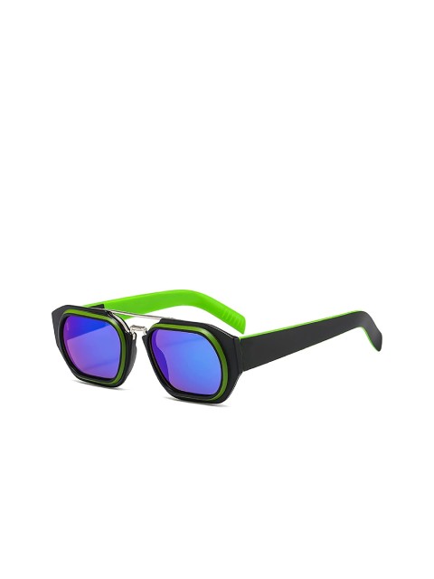 

AUGEN Unisex Green Lens & Green Square Sunglasses with UV Protected Lens
