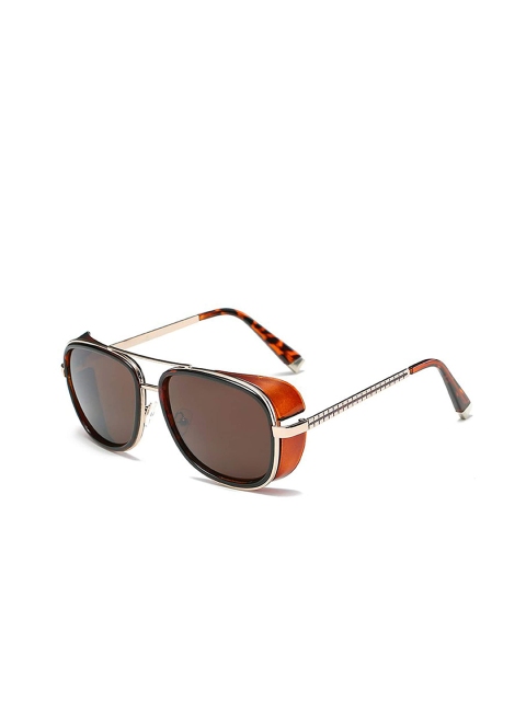 

AUGEN Unisex Brown Lens & Gold-Toned Aviator Sunglasses-VI-SG-88-Brown