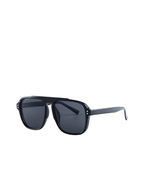 

AUGEN Unisex Black Lens & Black Square Sunglasses with UV Protected Lens