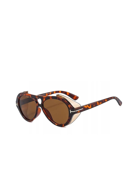 

AUGEN Unisex Brown Lens & Brown Aviator Sunglasses with UV Protected Lens