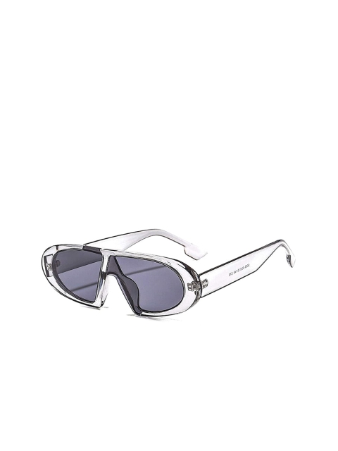 

AUGEN Unisex Grey Lens & White Oval Sunglasses with UV Protected Lens VI-SG-100