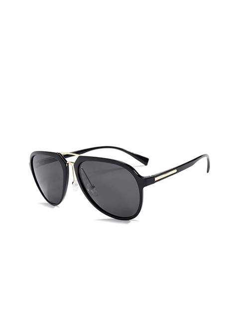 

AUGEN Unisex Black Lens & Black Aviator Sunglasses with Polarised Lens VI-SG-9106