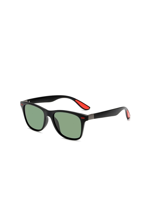 

AUGEN Unisex Green Lens & Black Square Sunglasses with UV Protected Lens