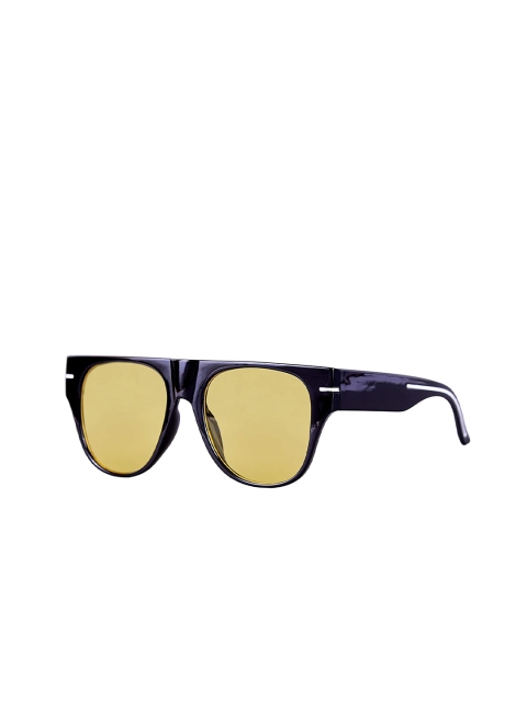 

AUGEN Unisex Yellow Lens & Black Square Sunglasses with UV Protected Lens