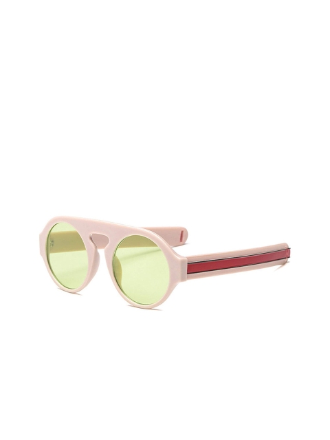 

AUGEN Adults Green Lens & White Round Sunglasses with UV Protected Lens