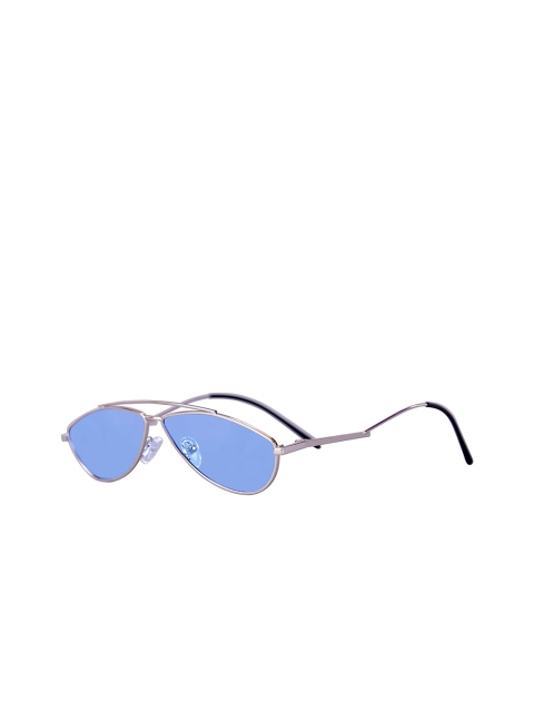 

AUGEN Unisex Blue Lens & Silver-Toned Aviator Sunglasses with UV Protected Lens
