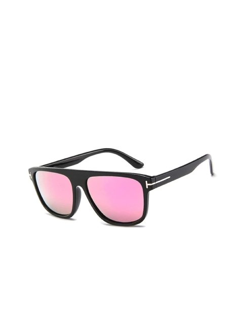 

AUGEN Pink Lens & Black Square Sunglasses with UV Protected Lens- VI-SG-132