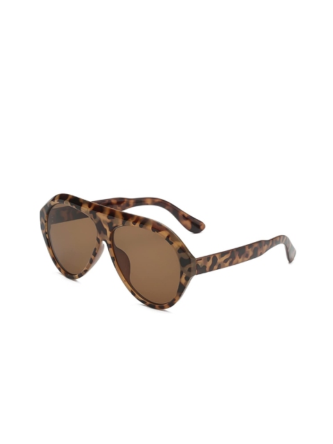 

AUGEN Unisex Brown Lens & Brown Aviator Sunglasses with UV Protected Lens
