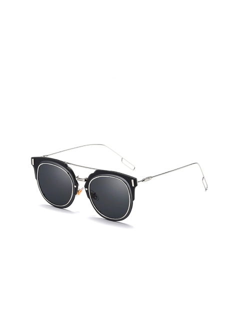

AUGEN Unisex Black Lens & Black Round Sunglasses with UV Protected Lens