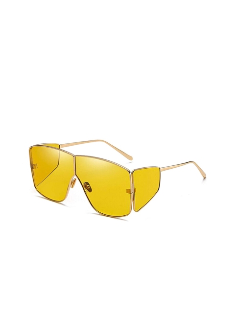 

AUGEN Unisex Yellow Lens & Gold-Toned Oversized Sunglasses - VI-SG-Badshah-Yellow