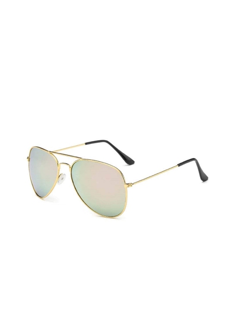 

AUGEN Unisex Pink Lens & Gold-Toned Aviator Sunglasses-VI-SG-3026-GoldPink