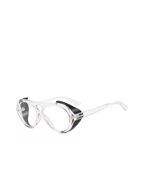 

AUGEN Unisex Clear Lens & White Aviator Sunglasses with UV Protected Lens VI-SG-109, Transparent