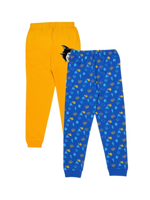 

KYDA KIDS Boys Pack Of 2 Printed Cotton Joggers, Blue