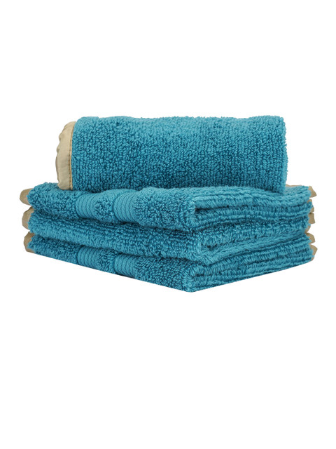 

LUSH & BEYOND Set of 6 Aqua Blue Solid 500 GSM Pure Cotton Towels, Turquoise blue