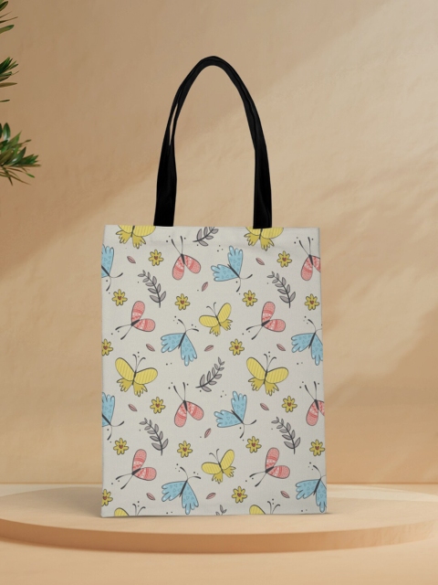 

Crazy Corner White & Yellow Printed Oversized Shopper Tote Bag