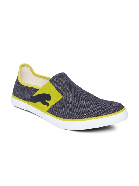 

Puma Unisex Navy Blue & Green Lazy Slip-On Sneakers