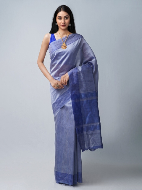 

Unnati Silks Blue Zari Silk Cotton Mysore Silk Saree