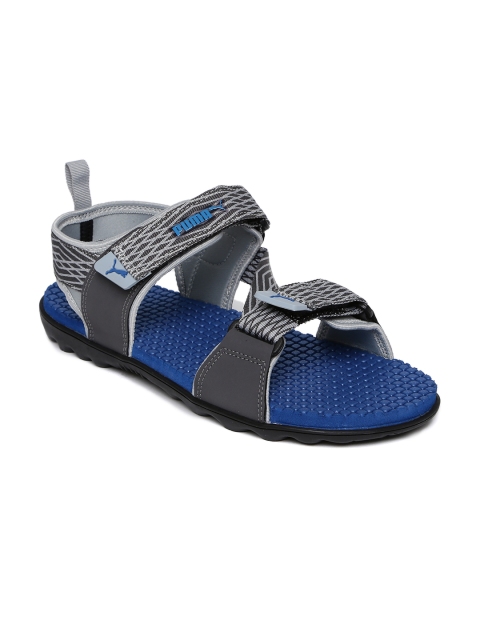 

Puma Men Grey & Blue Spectra Patterned Nubuck Leather Sports Sandals